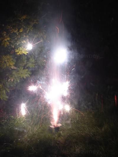 fireworks in the back garden