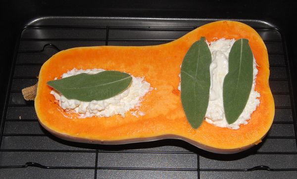 The squash before it went in the oven