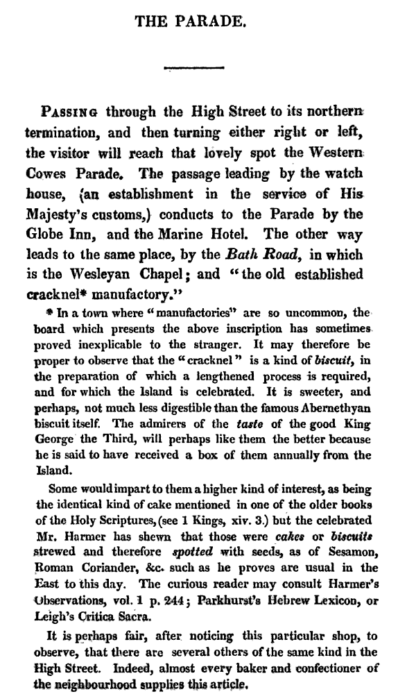 extract from The Isle of Wight Tourist, and Companion at Cowes