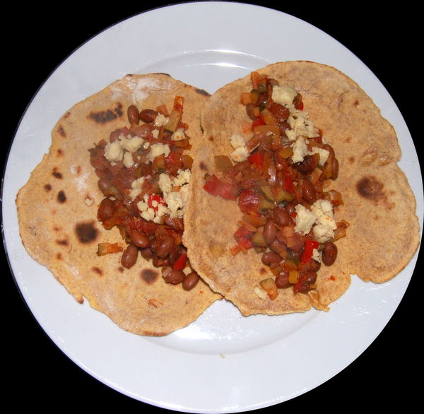 Tortilla and beans